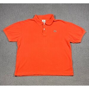 Lacoste Mens Orange Short Sleeve Pique Cotton Polo Shirt Size 6 XL 5191L
